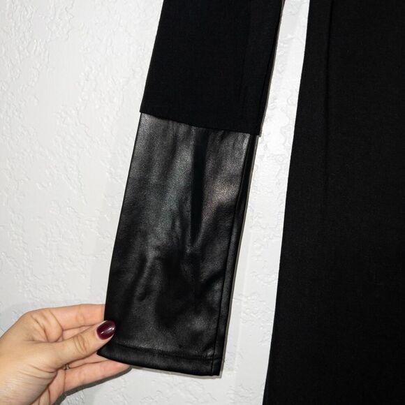Harrison Hollis Black‎ Faux Leather Insert Mini Dress Size Small - Picture 2 of 6